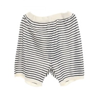 PRADA 條紋短褲，絲棉混紡，白色/海軍藍，50碼，二手男款