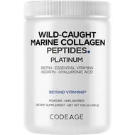 Codeage Marine Collagen Protein Powder Supplement Platinum - Biotin 10,000 mcg, Vitamin C, D3 & B6, 