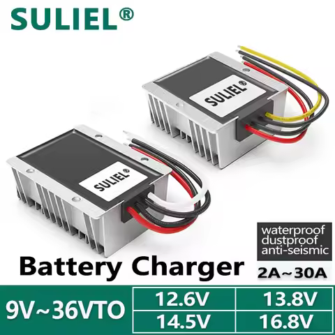 9-36V to 13.8V 12.6V 14.5V16.8V 5A-25A 12V lithium battery charger travel battery system boosted DC 