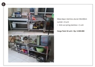 meja dapur stainless steel bekas
