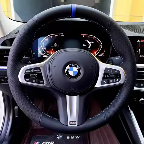 Car Steering Wheel Cover Braid Genuine Leather For BMW X1 X2 X3 X4 F06 F10 F15 F16 F20 F21 F25 F26 F
