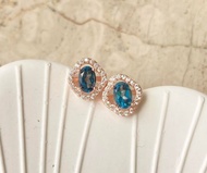 天然托帕石耳環玫瑰金925純銀耳環戒指裸石寶石輕珠寶半寶石