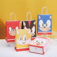 Ready Stock Sonic Theme Birthday Party Kraft Paper Bag Candy Bag Gift Bag Children Birthday Gift Bag