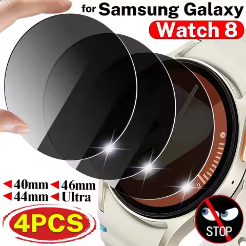 1-4Pcs Anti-Spy Tempered Glass for Samsung Galaxy Watch8 40/44mm Classic 46mm Watch Ultra HD Cover F