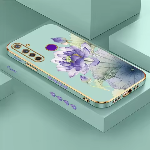 Realme 3 5 6 7 7i Flower Plating Case for OPPO Realme 7 4G 5G 6 5 3 2 Pro 7i 6i 5i 5S 6S Shockproof 