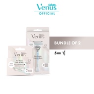 Gillette Venus For Pubic Hair & Skin Women's Razor (Handle + 2 Blade) Refills + 3 Blade Refills Pack