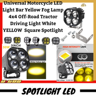 Universal Motorcycle LED Light Bar Yellow Fog Lamp 4x4 Off-Road Tractor Driving Light White YELLOW  