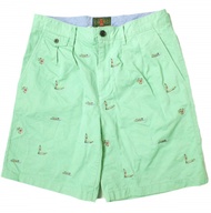 J.CREW x BEAMS PLUS 24SS 特別版短褲：衝浪者 Miki Dora 刺繡雙褶短褲，尺寸 38-25-0143-380，30 碼，綠色。二手。 [J.CREW x BEAMS PL