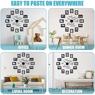 Ste Wall Clock with 12 Picture Frames 5x3.5 Inch, Family Photo,Black | 5x3.5 Inch Family Photo Clock