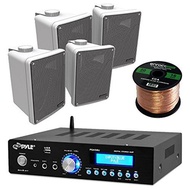 Amp And Speaker Combo Packge: Pyle PDA5BU Bluetooth Radio USB AUX Amplifier Stereo Receiver Bundl...