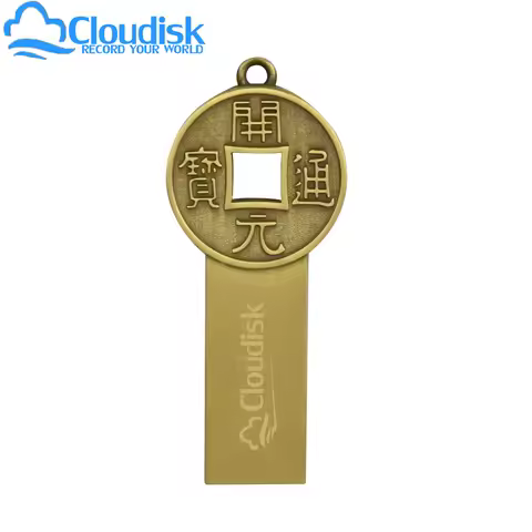 Cloudisk Retro Chinese Coin Shape Metal USB Flash Drive 1GB 2GB 4GB 8GB 16GB 32GB 64GB 128GB USB 2.0