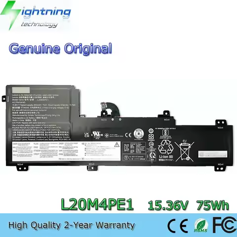 Genuine Original L20M4PE1 15.36V 75Wh Laptop Battery for Lenovo IdeaPad 5 Pro-16ACH6 Pro-16IHU6 L20C