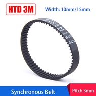 Rubber Synchronous Belt HTD3M-Circumference 171/174/177/180/183/186/189/192~375mm Pitch 3mm Pulley B