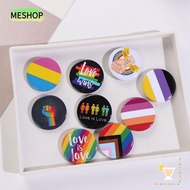 MESHOP Rainbow Brooch Jewelry Accessories Men Women Tinplate Pins Gay Badge