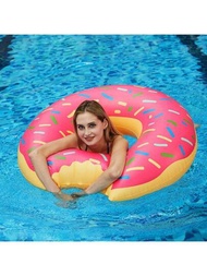 1個甜甜圈形狀的游泳圈水上運動玩具,夏季度假海灘游泳圈泳池漂浮