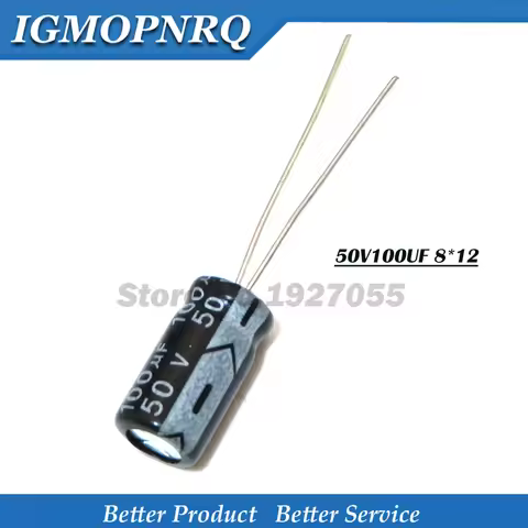 50PCS 50v100uf 8*12mm 100uf 50v 100uf50v 8x12 Electrolyti Electrolytic capacitor new