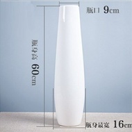 White Ceramic Slender High Floor Ceramic Water-Filled Floor Vase Ceramic about Living Room. Lajx