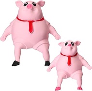 Wettarn 2 Pcs Squishy Pig Toy Pink Pig Squeeze Toys Cute Animal Anger Relief Toys Sensory Pig Toys for Adults Little Teens Anxiety Relief Autism Birthday Office, 2 Sizes
