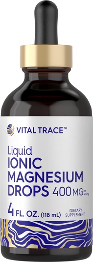 Carlyle Liquid Ionic Magnesium 400 mg | 4 oz | Vegetarian, Non-GMO & Gluten Free Supplement | Vital 