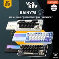 【SG】 WOBKEY - RAINY75 Mechanical QMK/VIA 75% Keyboard Tri-Mode Gasket Mount Thocky CNC Aluminium
