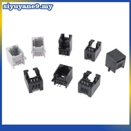 SINE 10PCS RJ11 Telephone Soet Curved Pin 95001 4P4C 6P6C 6P4C Female Ja Pcb Connector Telephone Soe