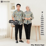 KEMEJA KATUN Couple Batik Tops for Men Latest Modern JumboWanitas - Long & Short Sleeve Shirts - Keb