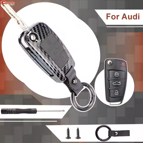 For Audi A2 A3 A4 A6 A6L A8 TT RS S1 Q5 Q7 A1 Q3 Quattro Flip Key Fob Shell 3 Button Folding Remote 