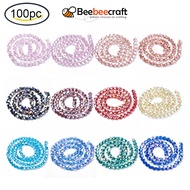 BeeBeecraft 100pcs Electroplate Glass Beads AB Color Plated Faceted Butterfly Clear AB 8x10x6~6.5mm Hole: 1mm for DIY Jewelry Making
