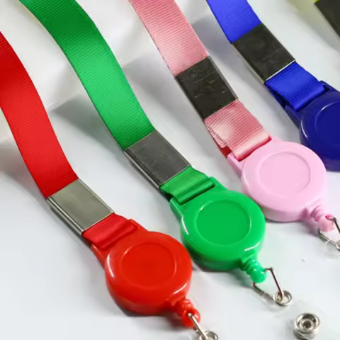 Plastic Easy-pull Fastener Sleeve Extendable Employee's Card Sling Employee Card Certificate Easy Pu