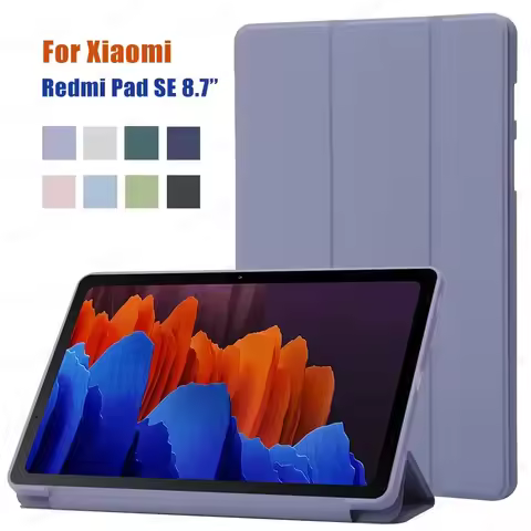 For Xiaomi Redmi Pad SE 8.7 Inch Case Trifold PU Leaher Soft Back Stand Tablet Coque Cover For Redmi