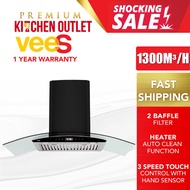 Vees 1300m³/h Cooker Hood DH-06A with Heater Auto Clean Function