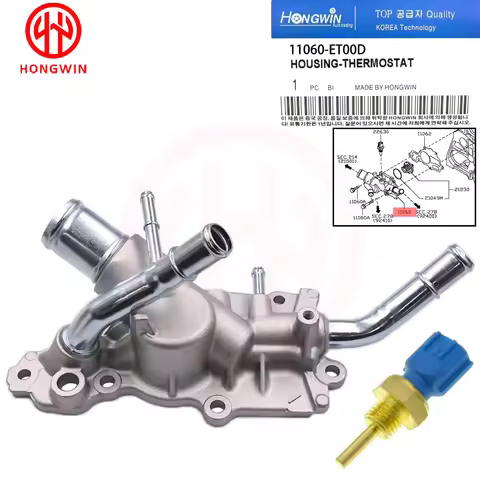 11060-ET00D Engine Coolant Thermostat Housing &Sensor 22630-0M200 For Nissan Versa 1.8L MT Sedan SL 