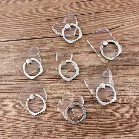Universal Stent Mobile Phone Holder Stand Finger Ring Magnetic For cute Cell Smart Phone Transparent