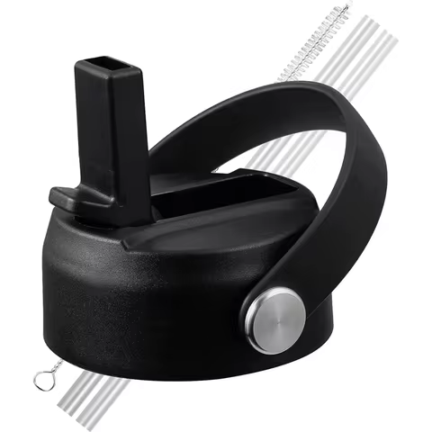 Lids with Straw Flex Straw Lid Fit for Hydro Flask Sport Water Bottle Flexible Handle Replacement Li