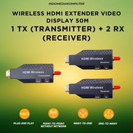 Wireless HDMI Extender Video Display 50m Transmitter 1TX+2RX Extender HDMI 50m Antenna Extender 1TX+