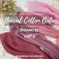 Tudung Bawal Cotton Voile Batu Tabur Putih Bidang 45 | Tudung Manik Berlian | Tudung Nikah Pengantin