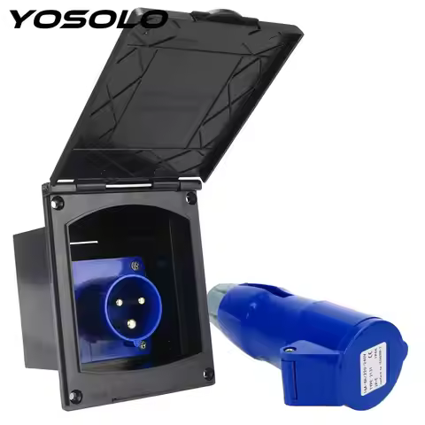 External Flush Hook Up for RV Camper Marine Motorhome Main Inlet Socket Plug Socket With Cover 220V-