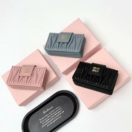 全新正品miu miu繆繆小羊皮短款銀包