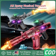 【ITB】AK47 Spray Musical Toy Gun Rechargeable Electric Gun Toy 8 Sounds & Realistic Recoil Light Effe