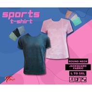 Ready Stock Unisex Sports Tshirt RANDOM Pattern Round Neck Breathable Ladies Men 2303