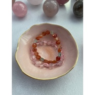 Heart Crystal Bracelet (Arusha Sunstone, Pink Topaz)