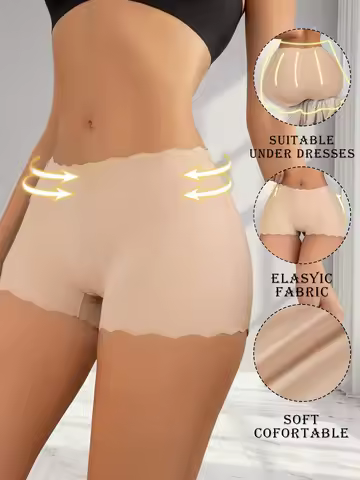 Women's Boxer Panties Seamless Panties Boyshort Ice Silk Shorts Breathable Soft Skin-Friendly Boxer 