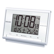 Seiko Clock (Seiko Clock) Alarm Clock Table Clock Radio Digital Calendar Temperature Humidity White Pearl 85×120×48mm BC419S