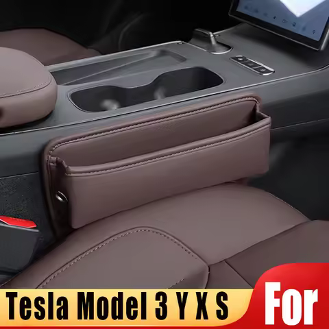 For Tesla Model 3 Y X S Car Seat Side Gap Filler Storage Box With Phone Charging Hole Sundries Tidyi