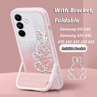 ปลอกสำหรับ Samsung Galaxy เคส A34 A14 LTE เคส A23ซัมซุง A54 A13 5G A33 A53 A73 A52S A32 4G เคส A22 A12เคสป้องกันการตกแบบเต็มรูปแบบเลนส์กล้องถ่ายรูปการ์ดแฟชั่นไล่ระดับสีกันตกฝาครอบแบบนิ่มกับกรณีโทรศัพท์แบบขาตั้งซ่อนรูป