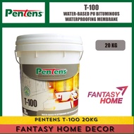 20KG PENTENS T-100 WATER-BASED PU BITUMINOUS WATERPROOFING MEMBRANE T100 (BALCK)