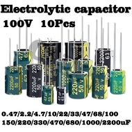 5~10pcs 100V 0.47 UF 2.2 UF 4.7 UF 10UF 22UF 33UF 47UF 68UF 100UF 150UF 220UF 330UF 470UF 680UF 1000