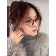 Garlic Leaf Same Style Glasses Bordeaux Red Women's High-End Red Glasses Frame Cat Glasses Frame Sli