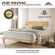 100% SOLID WOOD [JFW-OKISON SOLID WOOD BED] 5 YEARS WARRANTY /HEAVY DUTY BED FRAME/ MUJI BED FRAME / IKEA BED FRAME / WOODEN BED FRAME / QUEEN SIZE BED FRAME/ KING SIZE BED FRAME/ BED FRAME QUEEN / KATIL/ KATIL KAYU / KATIL QUEEN /KATIL KING /床架