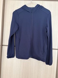 UNIQLO AIRism 兒童防UV連帽外套 140碼 藍色